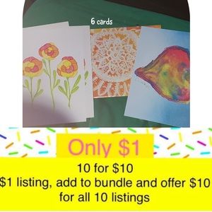 1️⃣0️⃣for$1️⃣0️⃣ items🎉 6 blank greeting cards NEW